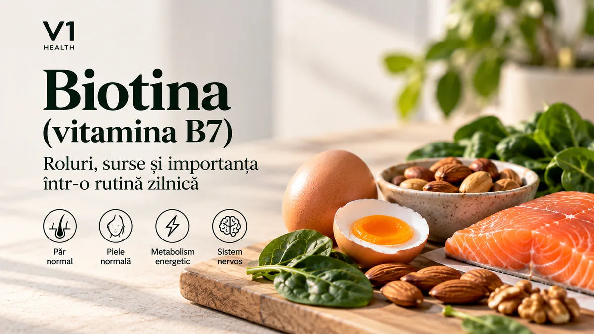 Biotina vitamina B7 - roluri, surse, par, piele si metabolism