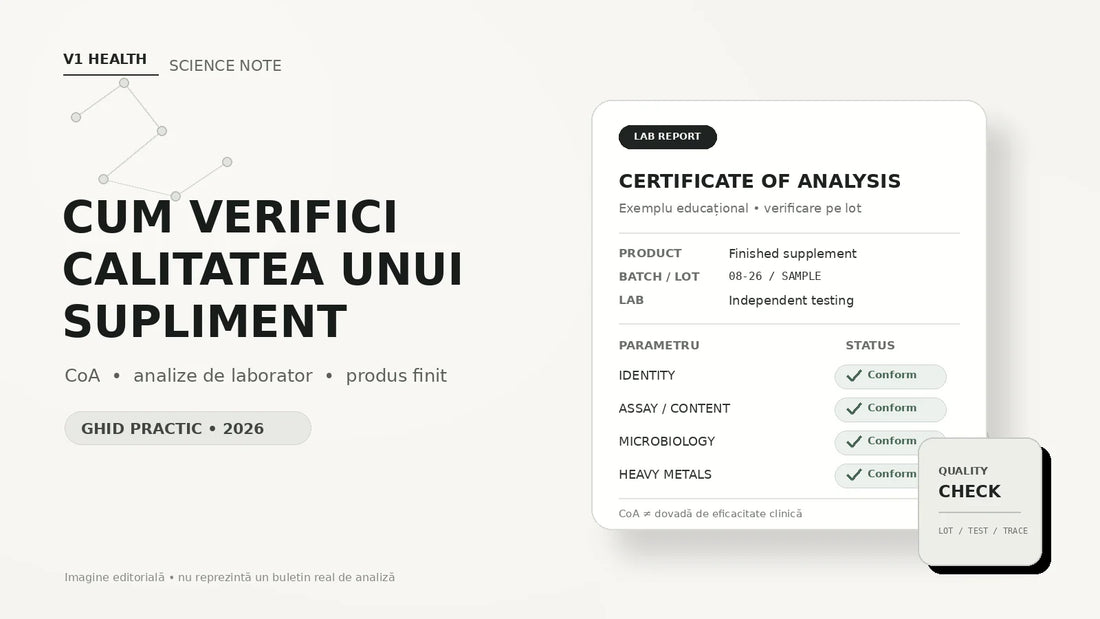 Cum verifici calitatea unui supliment: CoA, analize de laborator și testarea produsului finit