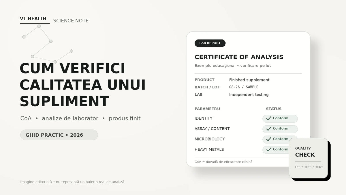 Cum verifici calitatea unui supliment: CoA, analize de laborator și testarea produsului finit