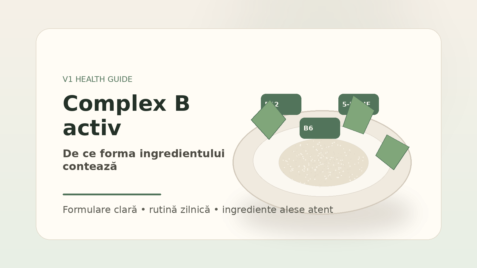 Complex B activ si forme metilate in formula zilnica V1 Health