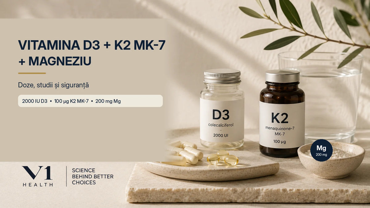 Vitamina D3, K2 MK-7 și magneziu – doze, studii și siguranță | V1 Health