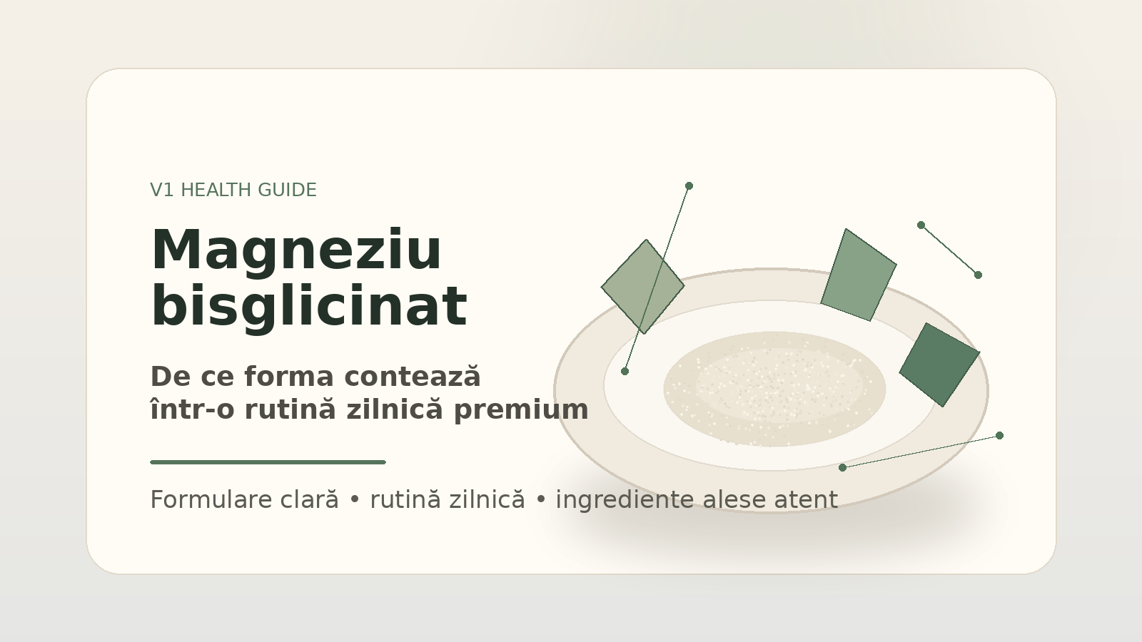 Magneziu bisglicinat pentru rutina zilnica premium V1 Health