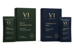 Protocolul V1 packshot V1 Daily Foundation și V1 Longevity Pro